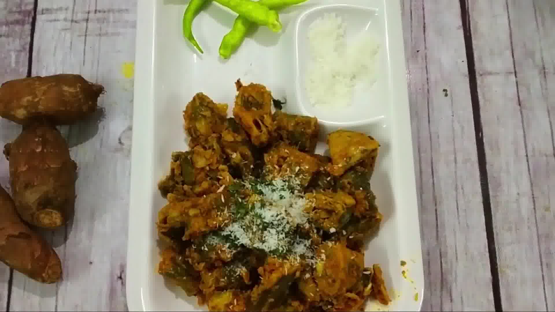 Image of Gujarati Patra Colocasia Leaves Stir Fry